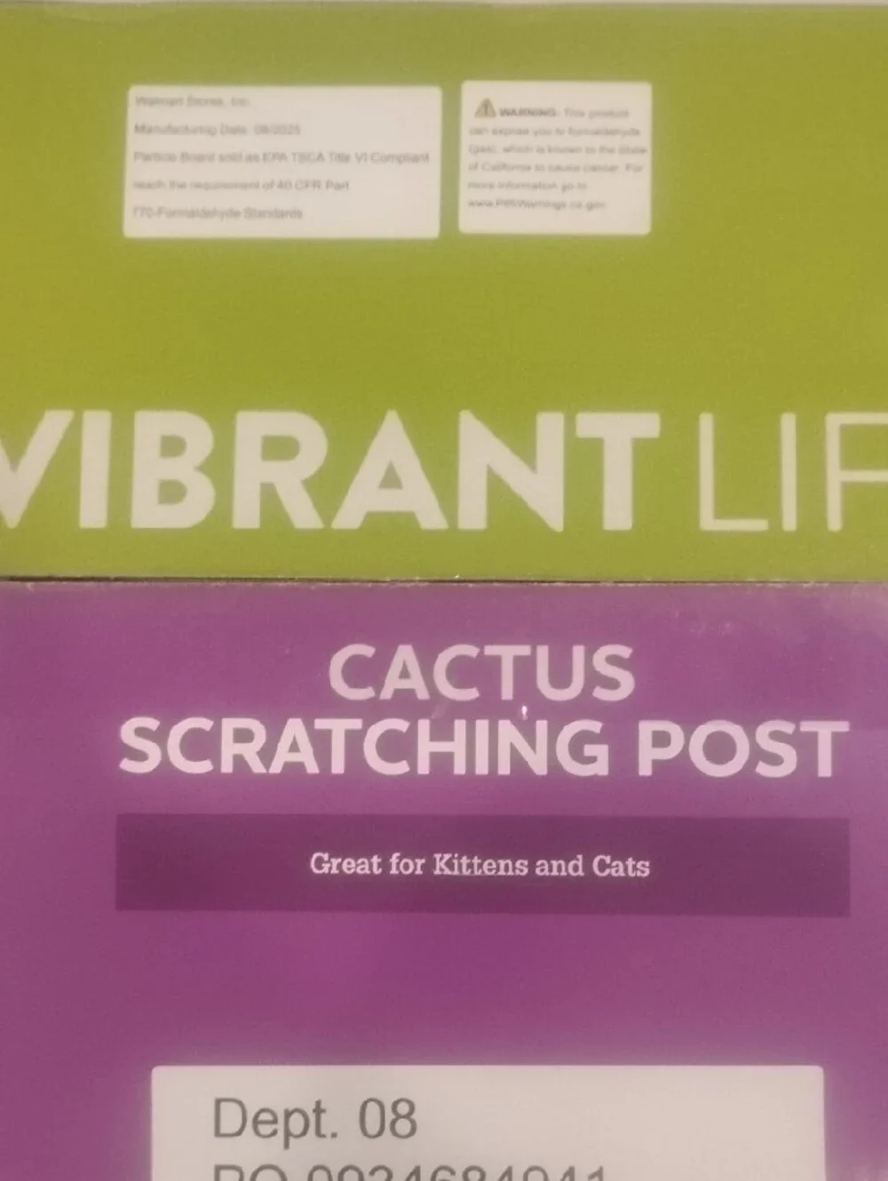 Vibrant Life Cactus Scratching Post - Green NIB